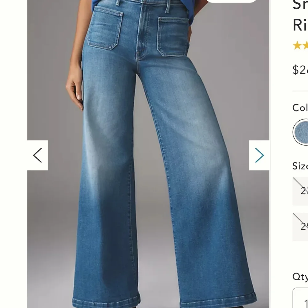 Anthropologie Blue Flare Jeans The Hustler Roller - Picture 2 of 12